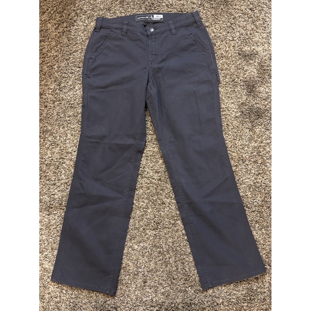 Carhartt Rugged Flex Loose Fit Canvas Work Pant Gray BN2080-W Womens 8 Short